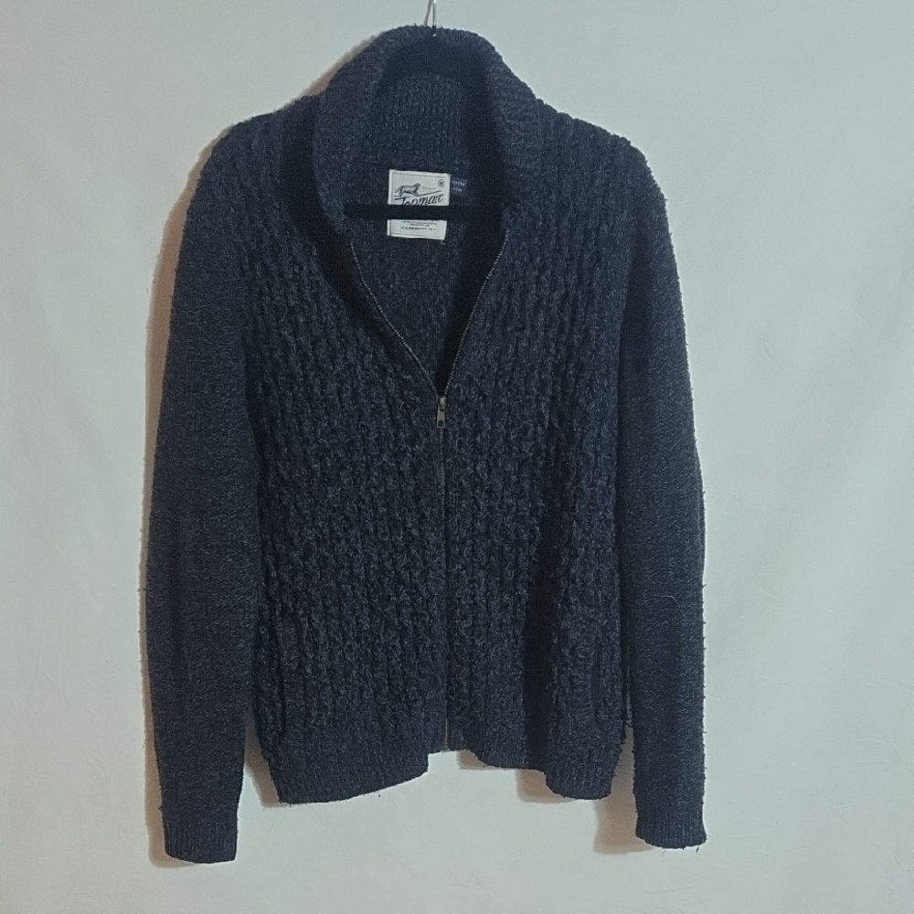 Topman Charcoal Knit Cardigan Sweater
